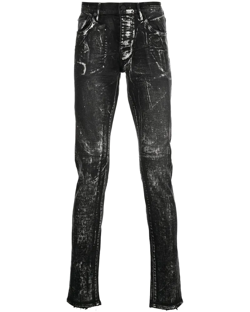 PURPLE BRAND Klassische Slim-Fit-Jeans - Schwarz Schwarz