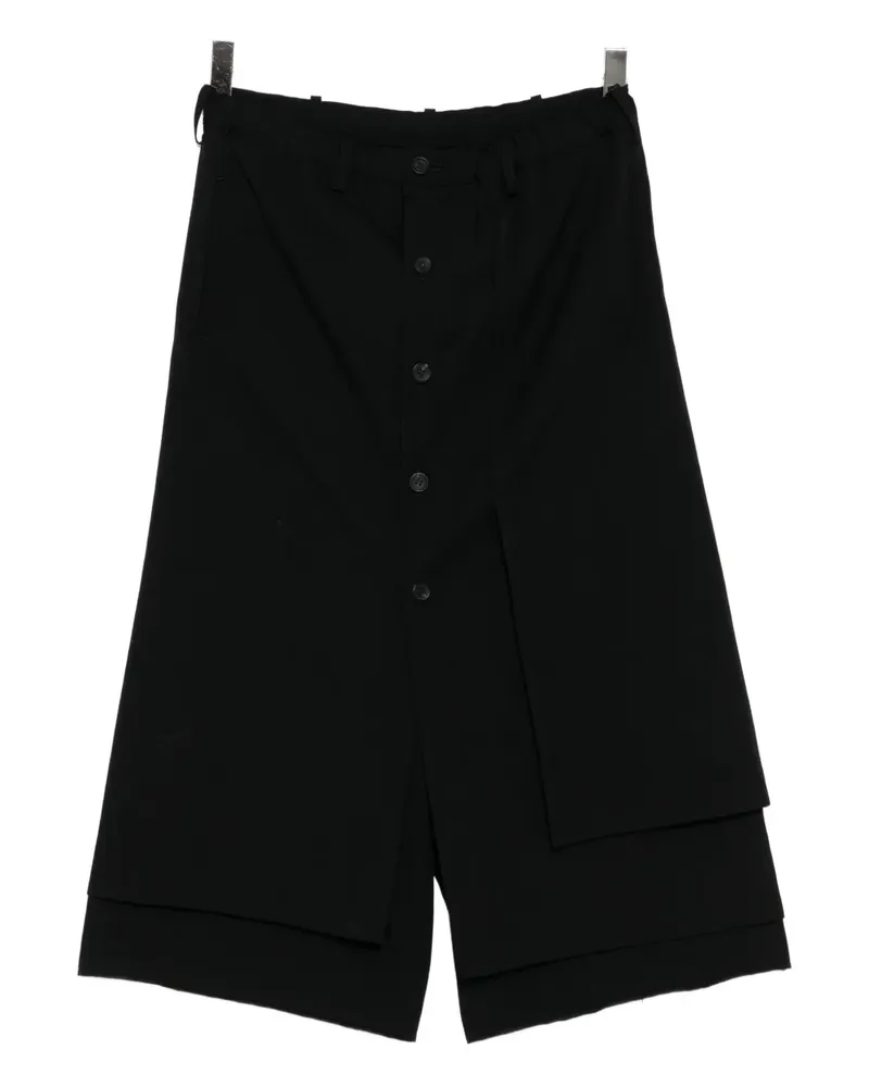 Yohji Yamamoto Gewickelte Gabardine-Hose - Schwarz Schwarz
