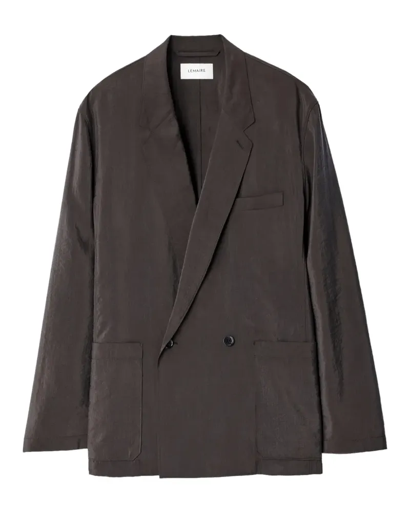 Christophe Lemaire light double-breasted jacket in dry silk - Braun Braun