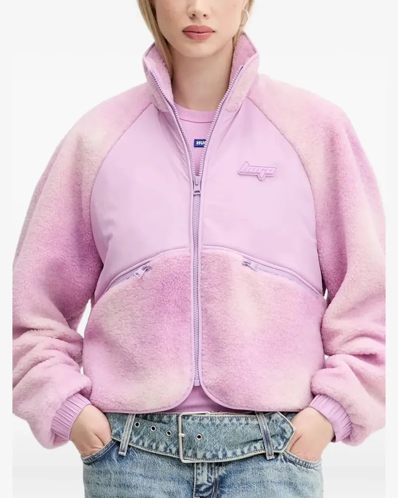 HUGO BOSS Fleecejacke in Colour-Block-Optik - Rosa Rosa