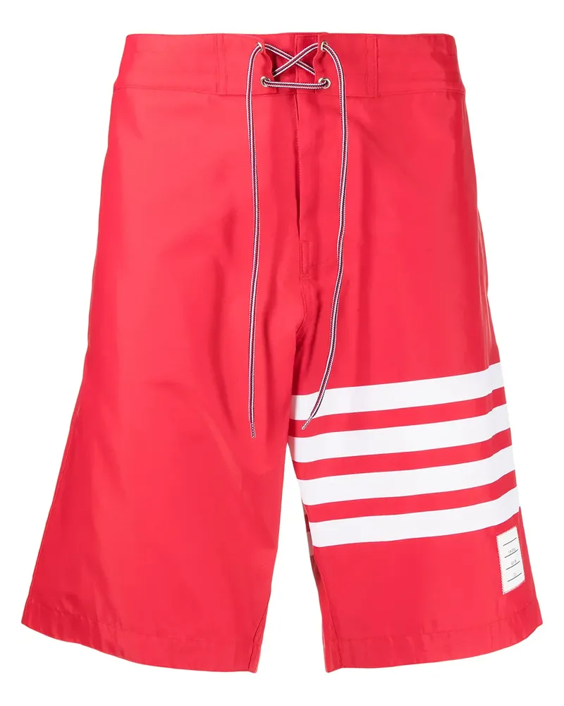 Thom Browne Badeshorts mit Streifen - Rot Rot