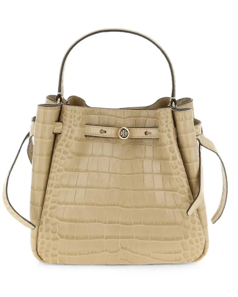 Tory Burch small Romy crocodile-effect tote bag - Nude Nude