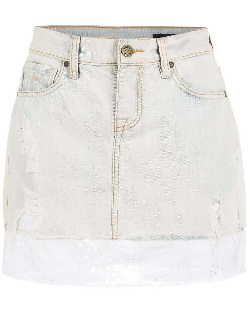 Amir Slama Jeansrock mit Lochstickerei - Nude Nude