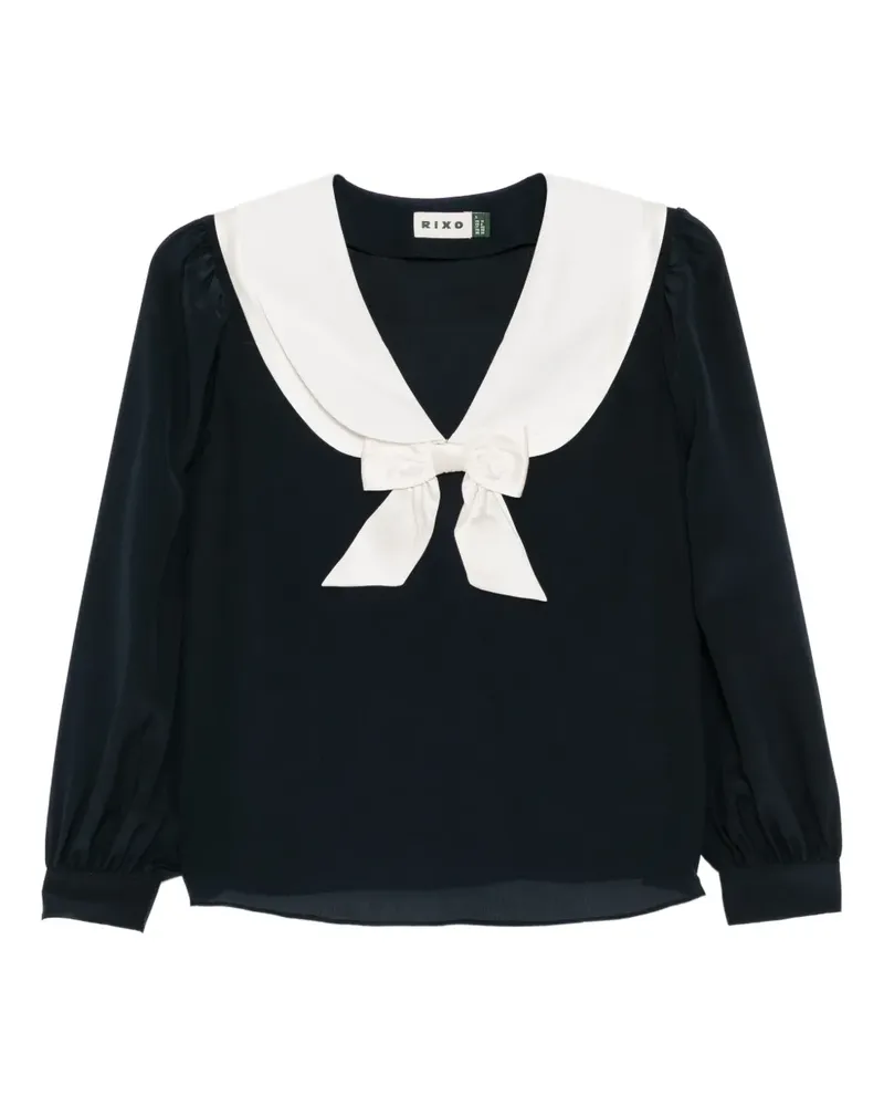 RIXO Eimer silk blouse - Blau Blau