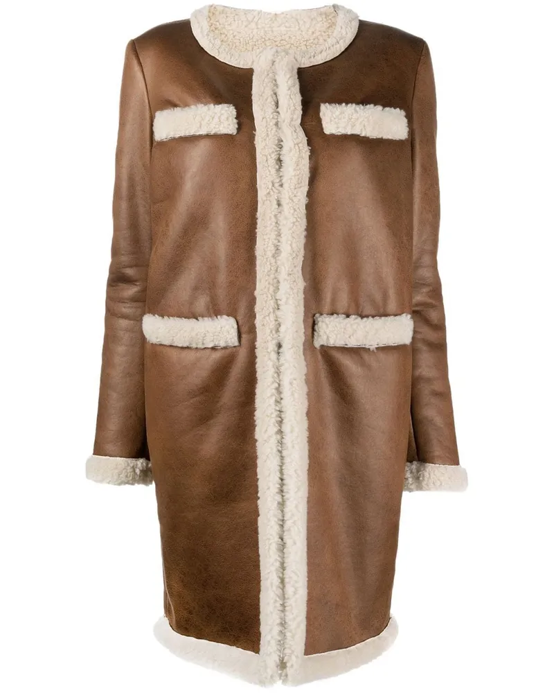 Dsquared2 Mantel auf Faux Shearling Braun