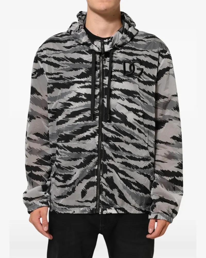 Dolce & Gabbana Kapuzenjacke mit Camouflage-Print - Grau Grau