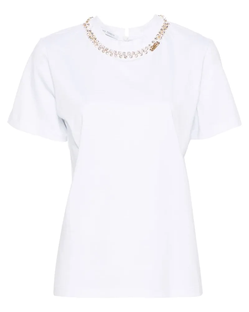Alberta Ferretti T-Shirt mit Kristallen - Weiß Weiß