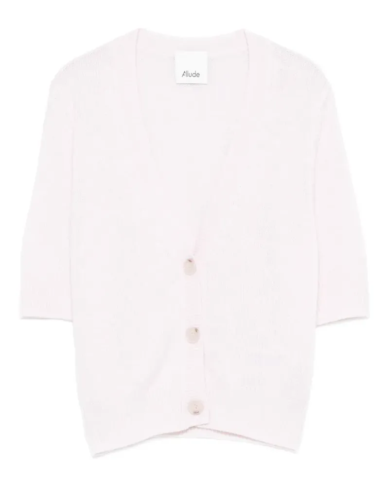 ALLUDE button short-sleeve cardigan - Rosa Rosa