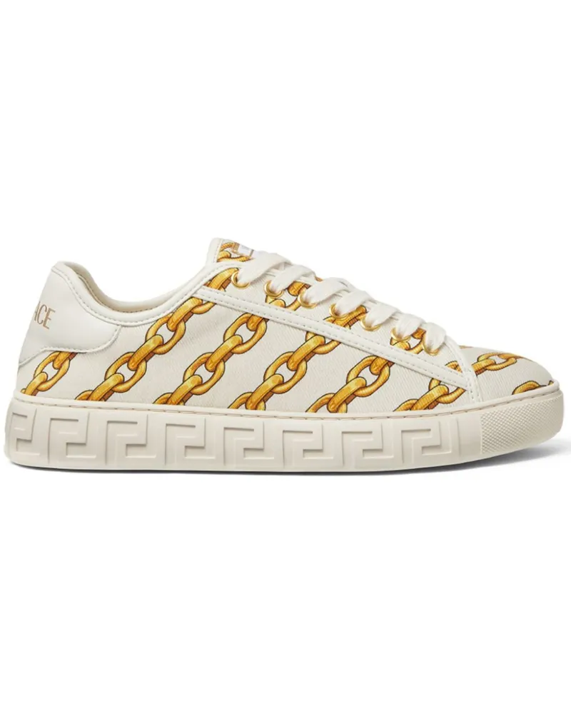 Versace Chain Stripes Greca Sneakers - Nude Nude