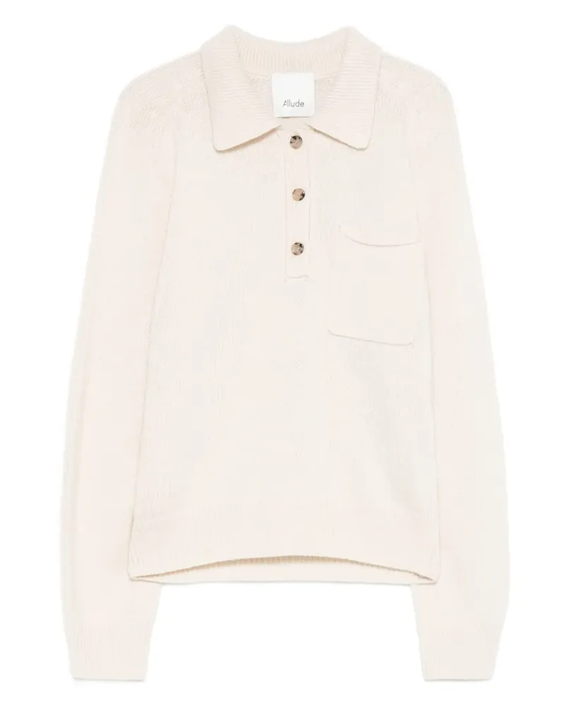 ALLUDE Pullover mit Poloshirtkragen - Nude Nude