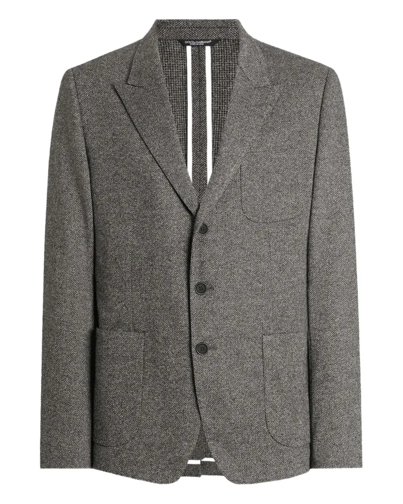 Dolce & Gabbana Sakko mit Fischgrätenmuster - Grau Grau