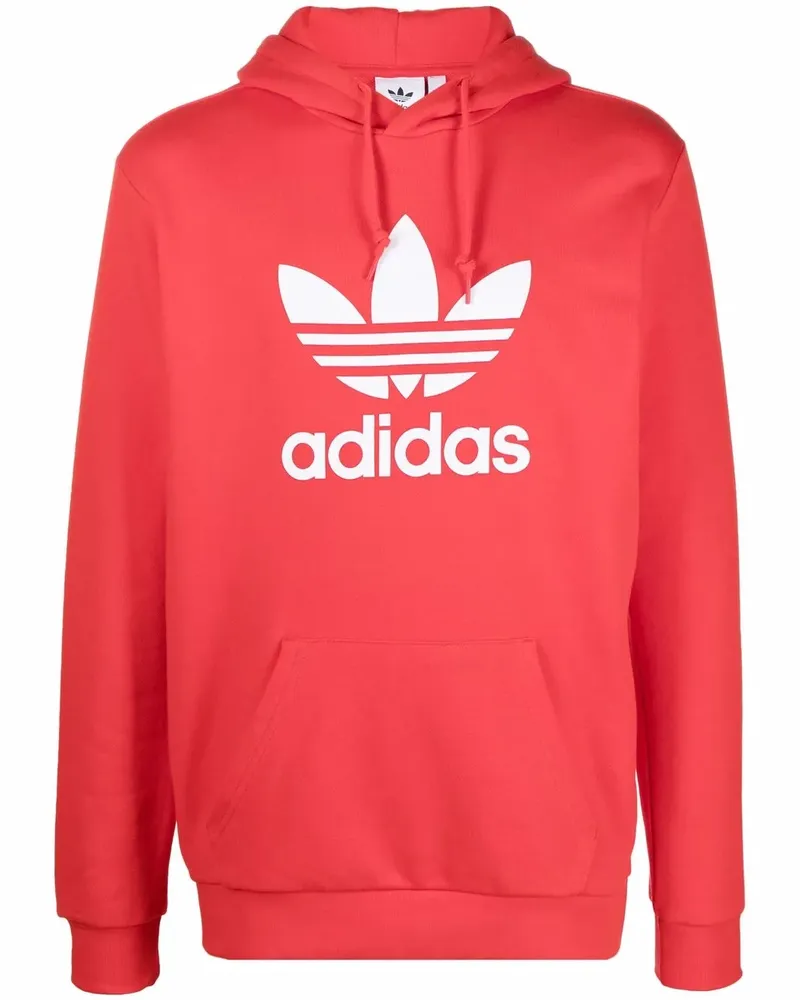 adidas Hoodie mit Logo-Print - Rot Rot