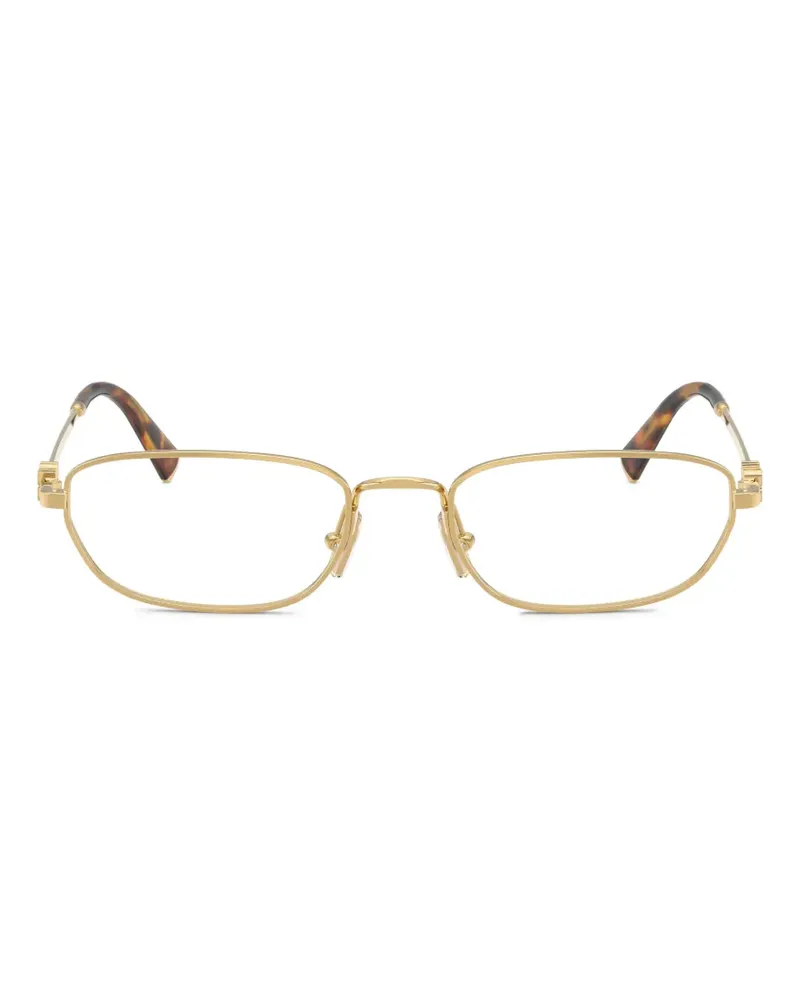 Miu Miu geometric-frame tortoiseshell glasses - Gold Gold