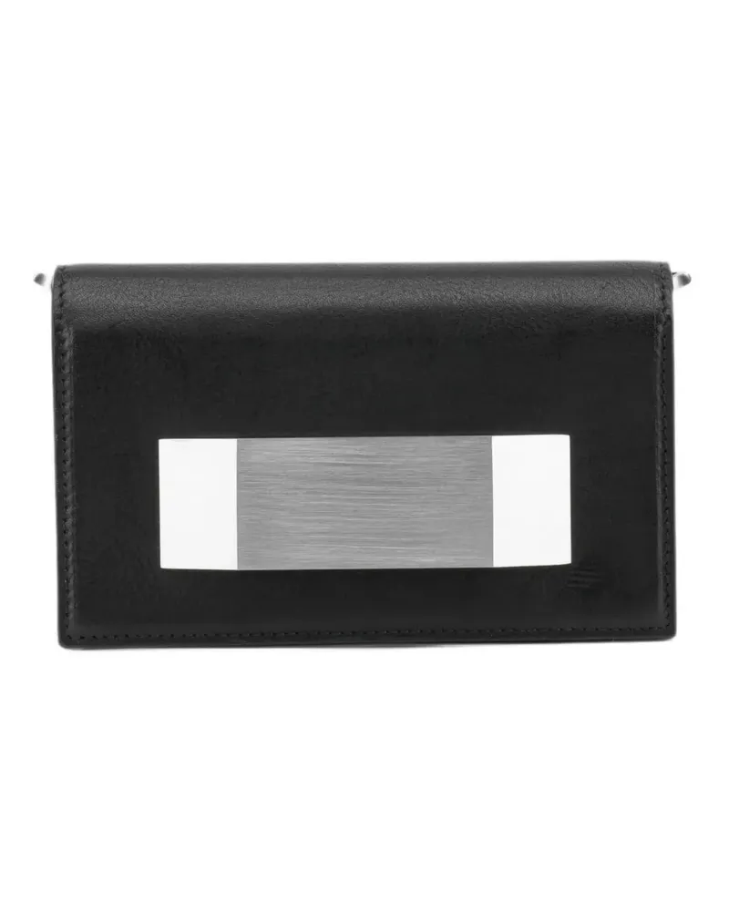 Rick Owens Mini Griffin Schultertasche mit Metallschild - Schwarz Schwarz