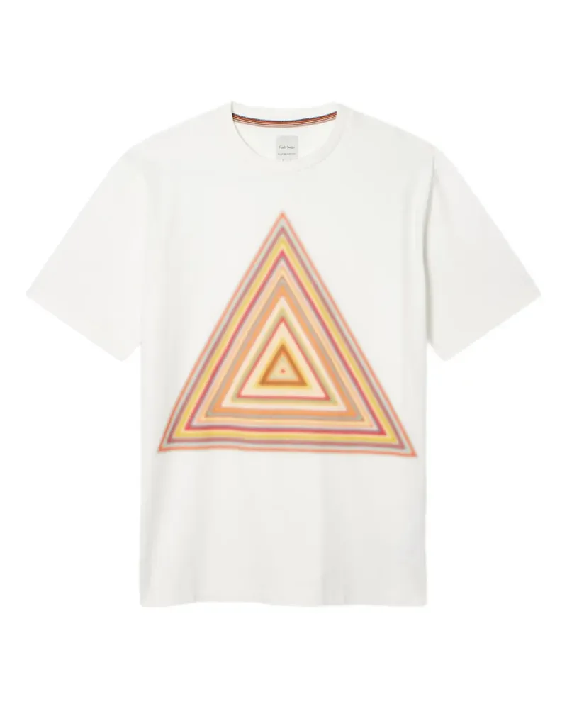 Paul Smith T-Shirt mit Dreieck-Print - Weiß Weiß