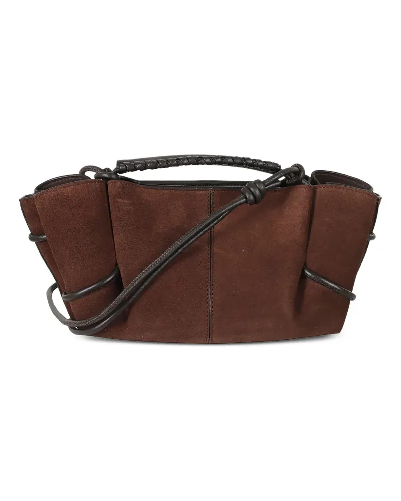 HEREU Mini Arta Handtasche aus Wildleder mit Flechtriemen - Braun Braun