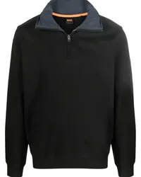 HUGO BOSS Hoodie mit Stehkragen Schwarz