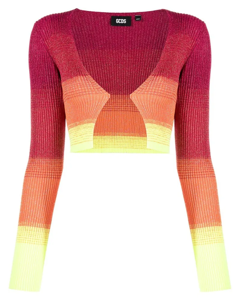 GCDS Cropped-Cardigan aus Lurex - Gelb Gelb
