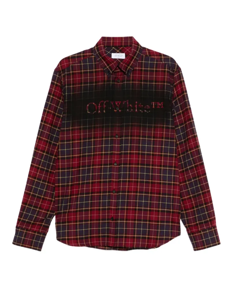 OFF-WHITE Hemd mit Logo-Print - Rot Rot