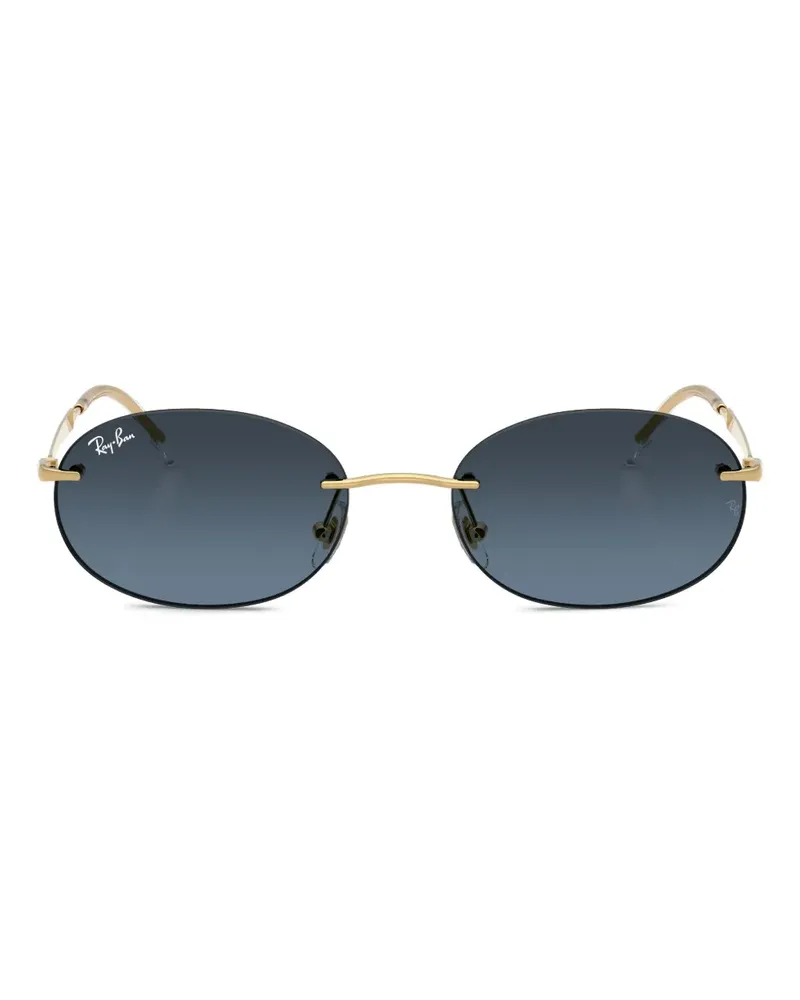 Ray Ban Sonnenbrille mit ovalem Gestell - Gold Gold
