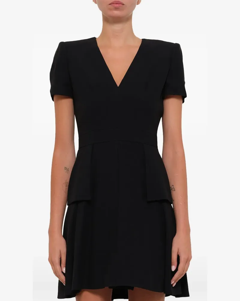 Alexander McQueen Leaf Crepe mini dress - Schwarz Schwarz