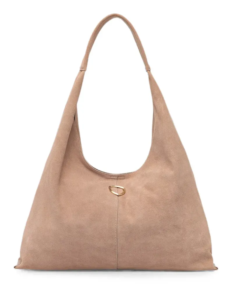 Blauer calf suede logo-plaque tote bag - Nude Nude