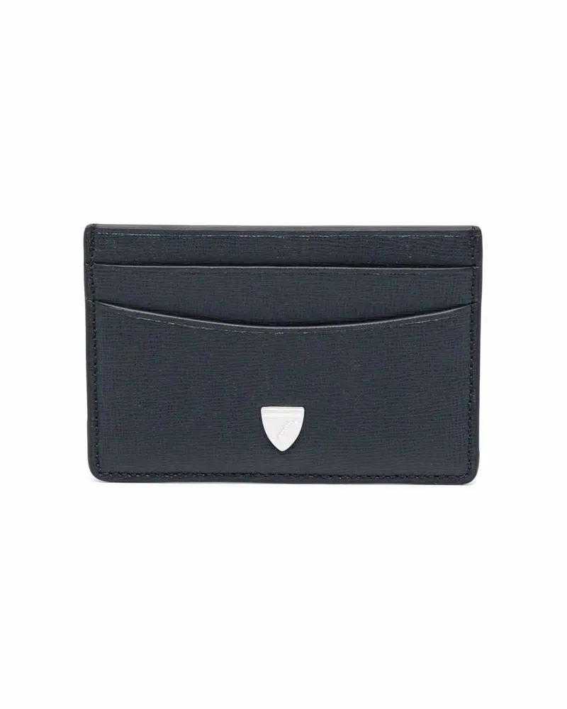 Aspinal of London Schmales Kartenetui aus Saffiano-Leder - Blau Blau
