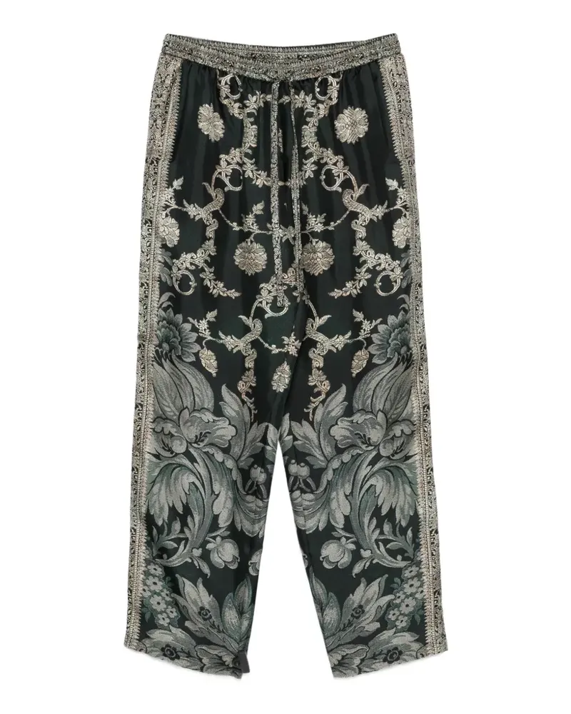 Pierre-Louis Mascia Aloe Hose mit Blumenprint - Schwarz Schwarz