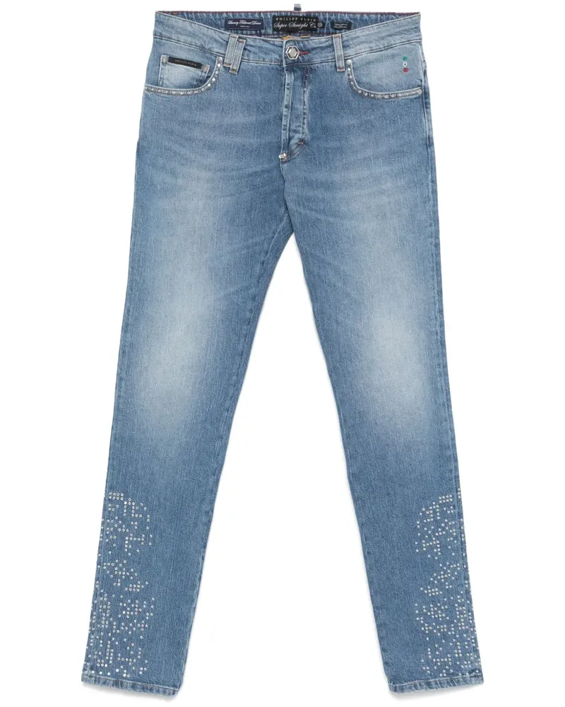 Philipp Plein Jeans mit Nieten - Blau Blau