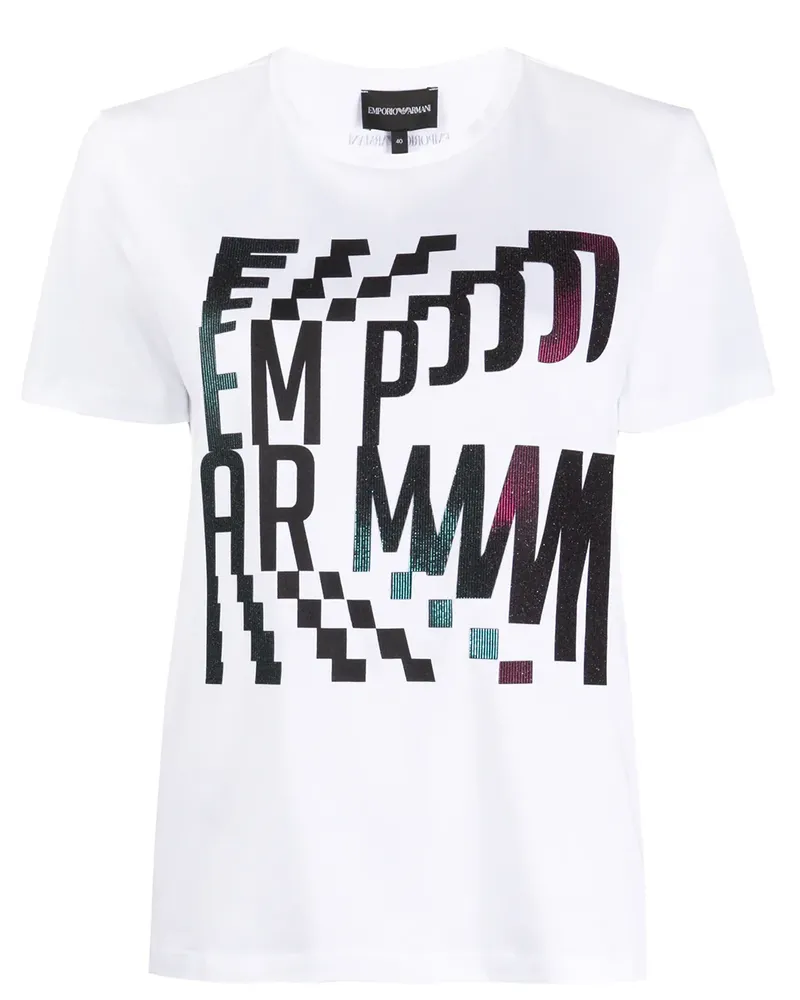 Emporio Armani T-Shirt mit abstraktem Print - Weiß Weiß