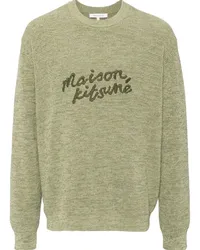 Kitsuné Pullover mit Logo-Stickerei Grün