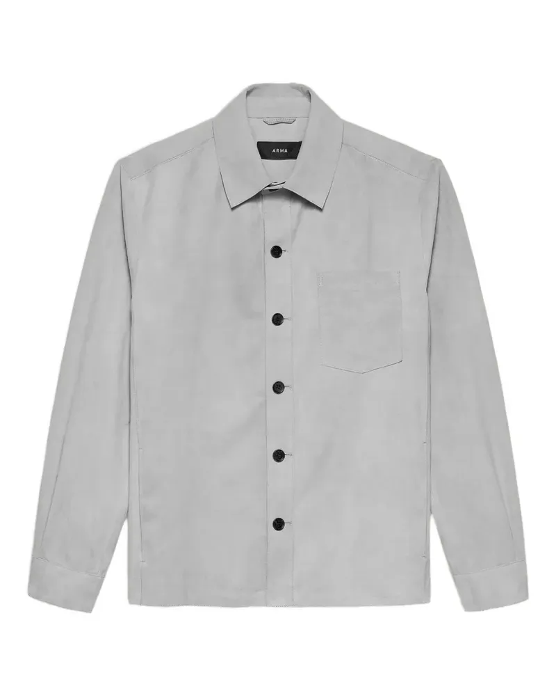 Arma Dino chest-pocket suede jacket - Grau Grau