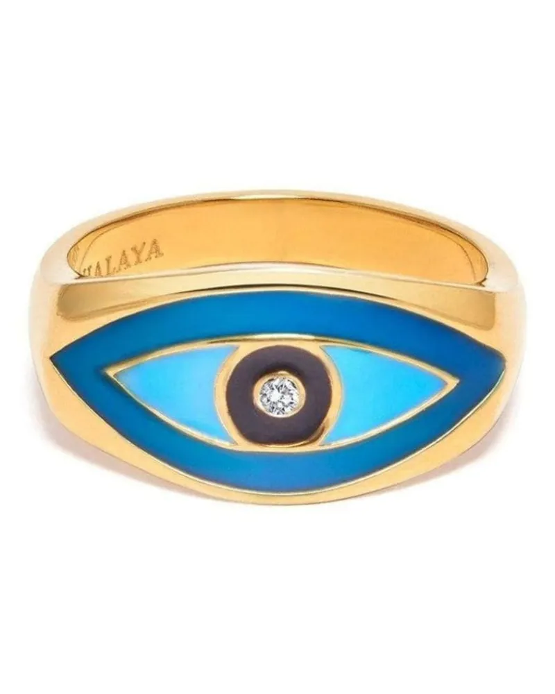 Nialaya Großer Evil Eye Ring - Gold Gold