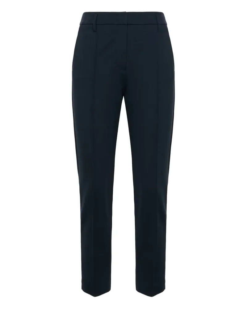 Dorothee Schumacher Hose mit Gürtelschlaufen in Knitteroptik - Blau Blau