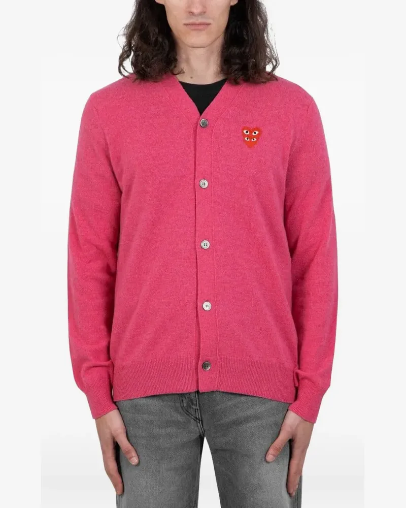 Comme des Garçons Cardigan mit doppeltem Logo - Rosa Rosa