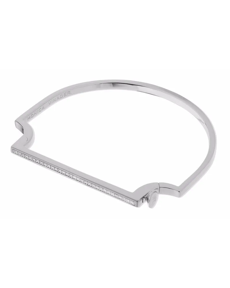 Monica Vinader Signature Armreif mit Diamanten - Silber Silber