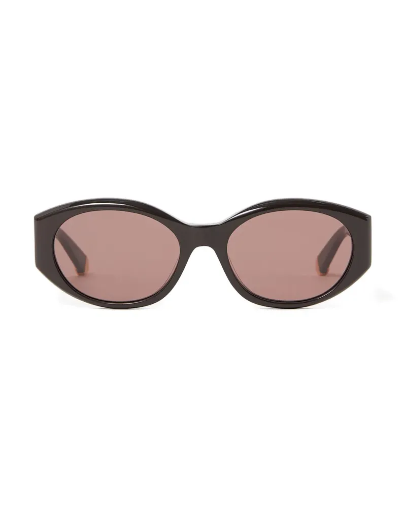 Stella McCartney Sonnenbrille mit ovalem Gestell - Schwarz Schwarz