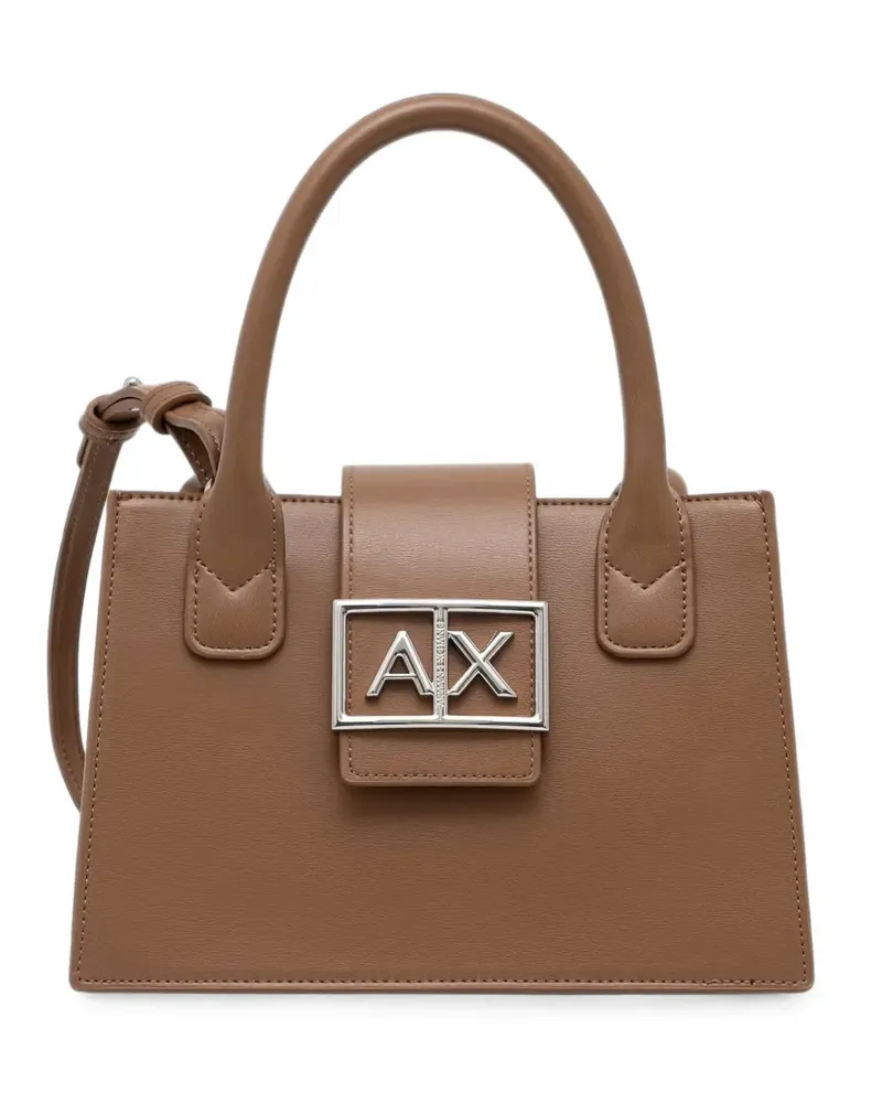 Armani Exchange logo-plaque top-handle tote bag - Braun Braun