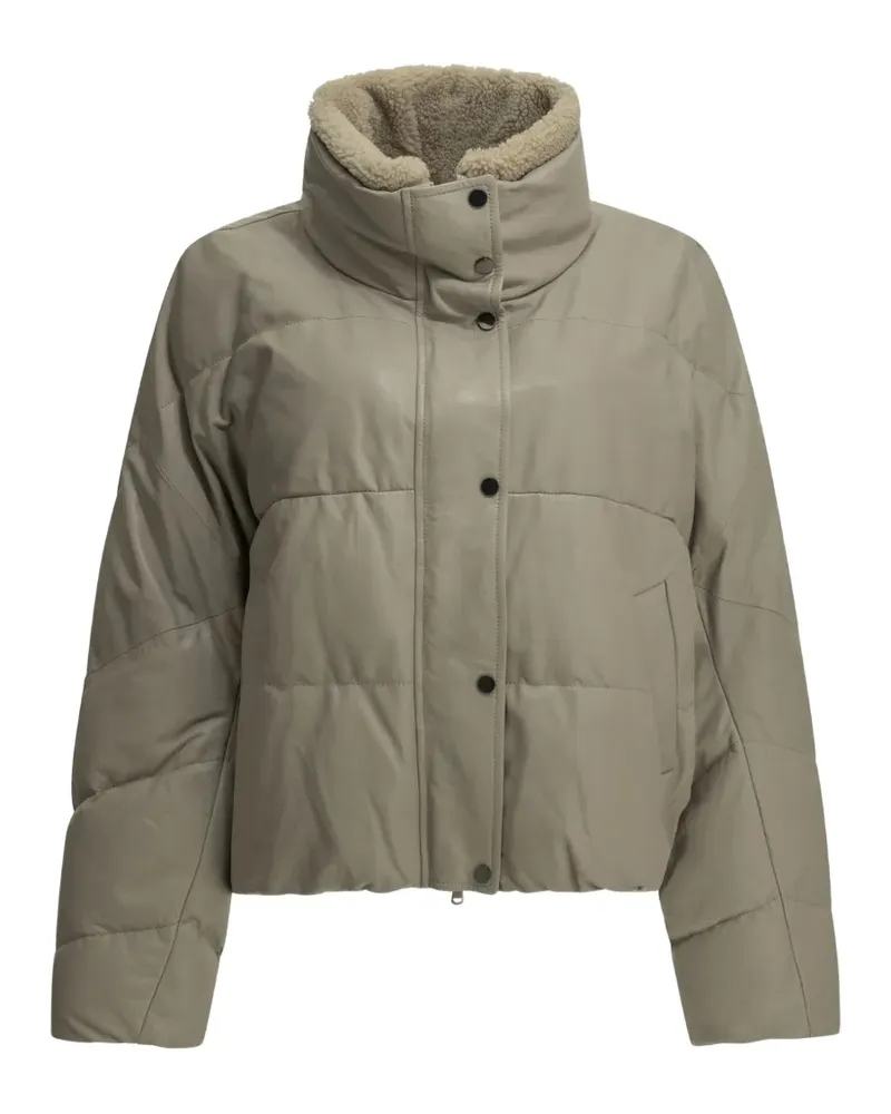 Brunello Cucinelli quilted leather jacket - Grau Grau