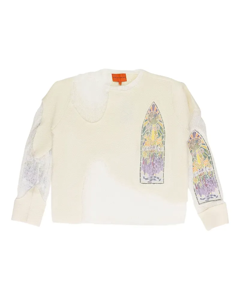 WHO DECIDES WAR Veiled Collegiate sweater - Nude Nude