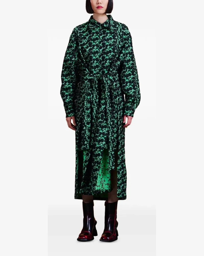 Henrik Vibskov Love You Dress Midikleid mit abstraktem Print - Grün Grün