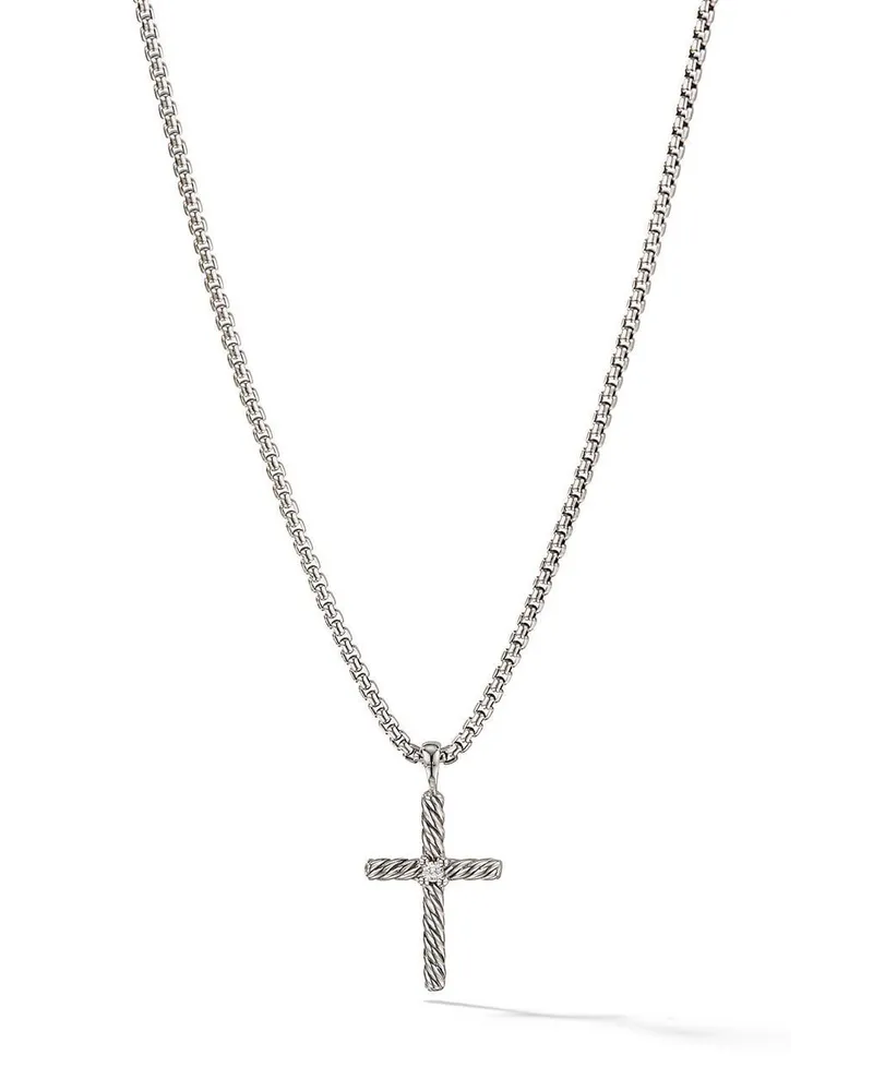 David Yurman Cable Classics Cross Halskette aus Sterlingsilber