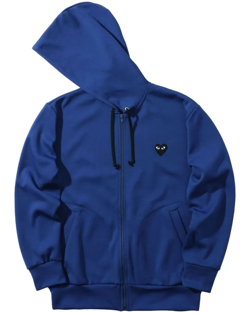 Comme des Garçons Kapuzenjacke mit Herz-Logo Blau