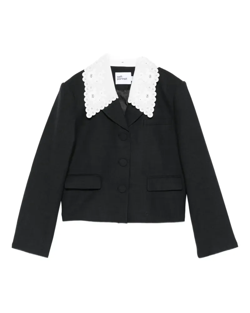 Self-Portrait Jacke mit besticktem Kragen - Grau Grau
