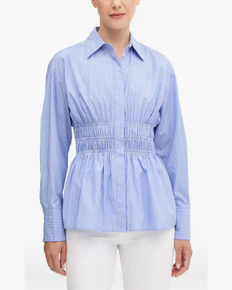 Rag & Bone Blythe striped shirred shirt - Blau Blau
