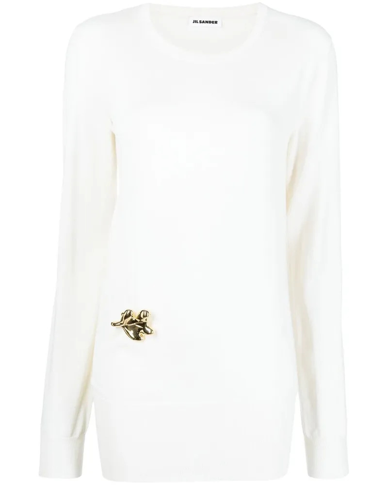 Jil Sander Verzierter Pullover - Weiß Weiß