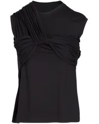 Giambattista Valli Jersey-T-Shirt mit Twist-Detail Schwarz