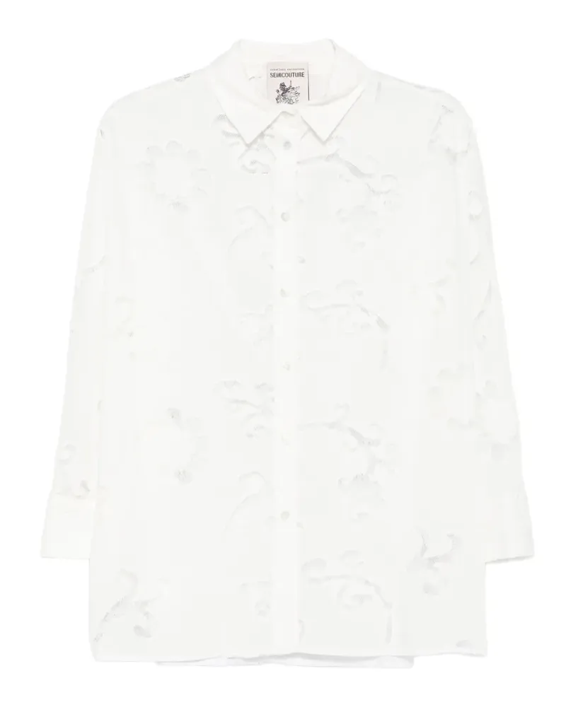 Semicouture floral-embroidered shirt - Weiß Weiß