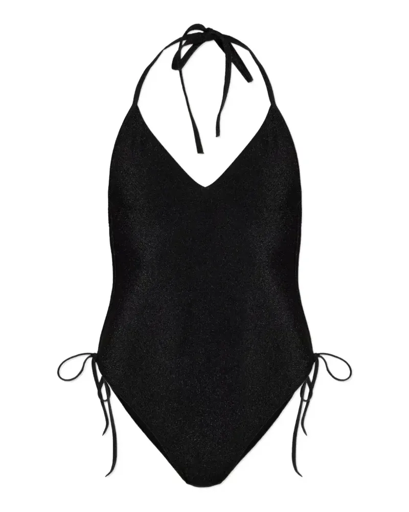 Balmain halterneck side-tie swimsuit - Schwarz Schwarz