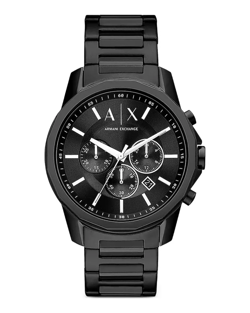 Armani Exchange logo-detail 44mm watch - Schwarz Schwarz